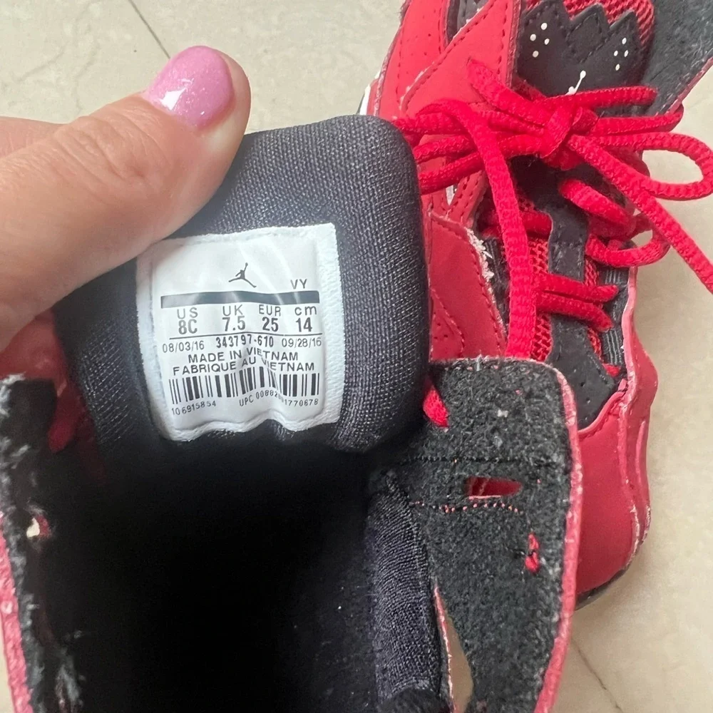Jordan True Flight Gym Red Black Toddler Shoes (Size 8C)
